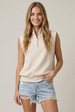 Load image into Gallery viewer, Ecru Luxe Scuba Half Zip