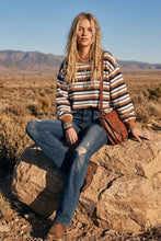 Load image into Gallery viewer, French Terry Striped Oversized Pullover