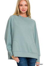 Load image into Gallery viewer, `Scuba Round Neck Pullover With Side Slits Zenana