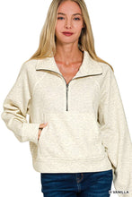 Load image into Gallery viewer, Scuba Half Zip Pullover With Kangaroo Pocket Zenana