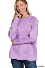 Load image into Gallery viewer, `Scuba Round Neck Pullover With Side Slits Zenana