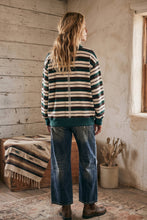 Load image into Gallery viewer, French Terry Striped Oversized Pullover