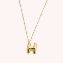 Load image into Gallery viewer, Bubble Initial Charm Necklaces- Gold