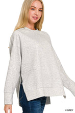 Load image into Gallery viewer, `Scuba Round Neck Pullover With Side Slits Zenana