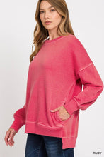 Load image into Gallery viewer, `Fleece Hi-low Sweatshirt With Pockets (Solid/Washed)