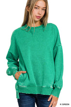 Load image into Gallery viewer, `Fleece Hi-low Sweatshirt With Pockets (Solid/Washed)