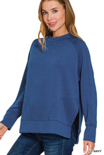 Load image into Gallery viewer, `Scuba Round Neck Pullover With Side Slits Zenana