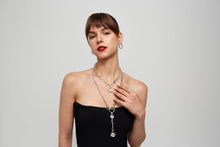 Load image into Gallery viewer, Pewter Crystal Necklace 3925