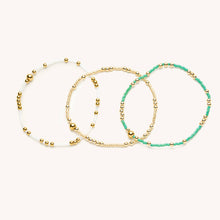 Load image into Gallery viewer, Emerald Beaded Bracelet Set