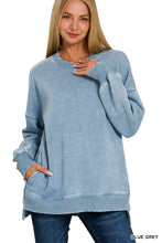 Load image into Gallery viewer, `Fleece Hi-low Sweatshirt With Pockets (Solid/Washed)