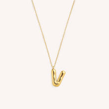 Load image into Gallery viewer, Bubble Initial Charm Necklaces- Gold