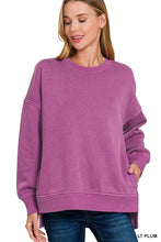 Load image into Gallery viewer, `Fleece Hi-Low Hem Pullover w/ pockets