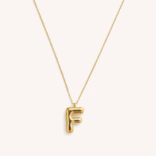 Load image into Gallery viewer, Bubble Initial Charm Necklaces- Gold
