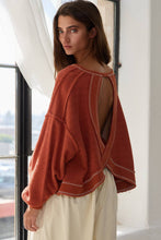 Load image into Gallery viewer, Open Back Oversize Reverse Stitched Top
