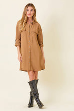 Load image into Gallery viewer, Jessica-Shirt Dress-Toffee
