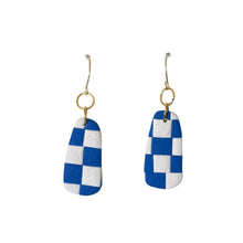 Load image into Gallery viewer, Blue &amp; White | Checkerboard | Earrings
