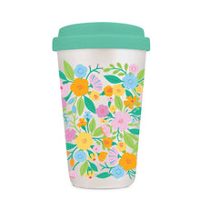 Load image into Gallery viewer, Floral Rush Glass Tumbler w/Silicone Lid
