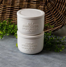 Load image into Gallery viewer, White Ceramic Salt &amp; Pepper Cellar
