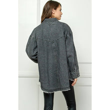 Load image into Gallery viewer, Denim Overshirt Jacket- Olive
