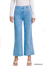 Load image into Gallery viewer, `Acid Wash Frayed Hem Straight Wide Denim Pants Zenana: SLEET-198094 / M
