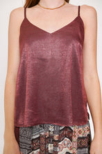 Load image into Gallery viewer, Merlot Sparkle- Satin Cami
