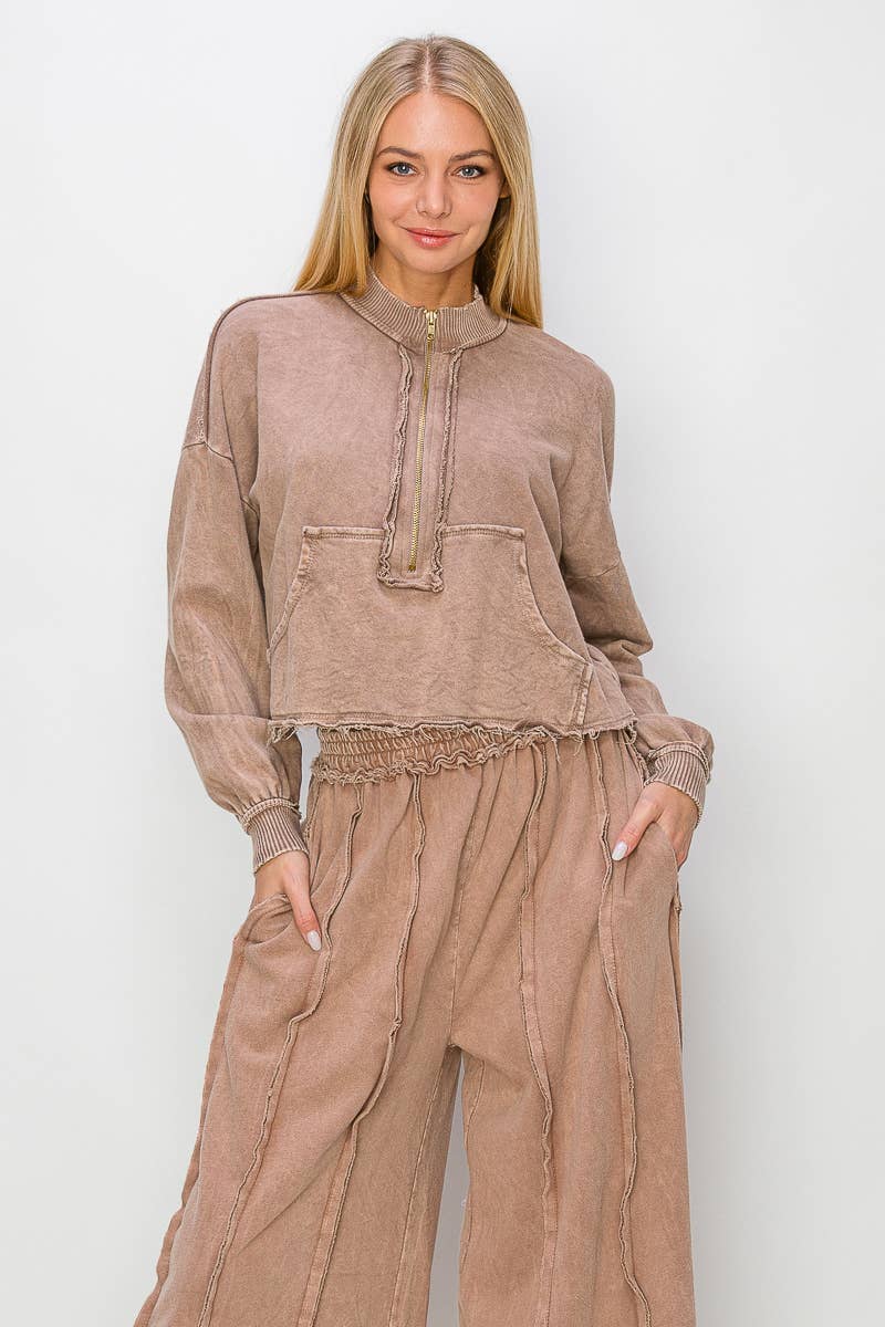 Mineral Wash Top- Espresso