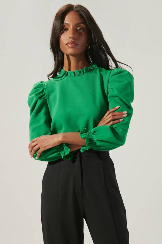 Go Getter-Puff Sleeve-Kelly Green