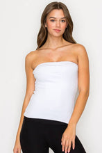 Load image into Gallery viewer, Double Layered Long Tube Top:WHITE

