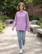 Load image into Gallery viewer, `Scuba Round Neck Pullover With Side Slits Zenana
