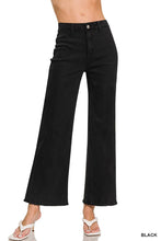 Load image into Gallery viewer, `Acid Wash Frayed Hem Straight Wide Denim Pants Zenana: SLEET-198094 / S
