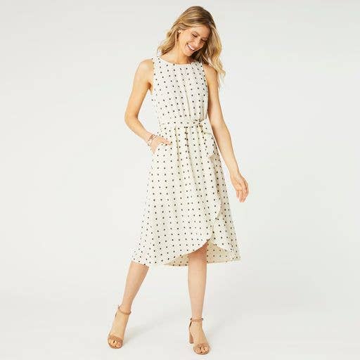 Charlotte-Swiss Polka Dot Dress-Buttercream