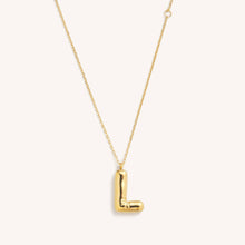 Load image into Gallery viewer, Bubble Initial Charm Necklaces- Gold
