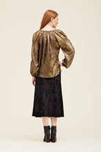 Load image into Gallery viewer, Noelle-Shine Blouse-Gold/Black
