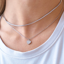 Load image into Gallery viewer, Micro Tennis Necklace- Silver
