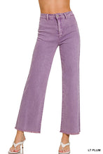 Load image into Gallery viewer, `Acid Wash Frayed Hem Straight Wide Denim Pants Zenana: SLEET-198094 / M
