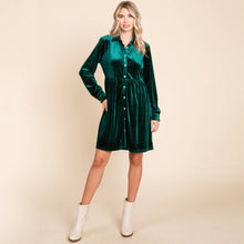 Load image into Gallery viewer, Feliz Navidad-Velvet Dress-Emerald
