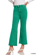 Load image into Gallery viewer, `Acid Wash Frayed Hem Straight Wide Denim Pants Zenana: MAHOGANY-156721 / S
