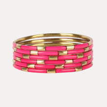 Load image into Gallery viewer, Pink Veda Bangles - Set of 6
