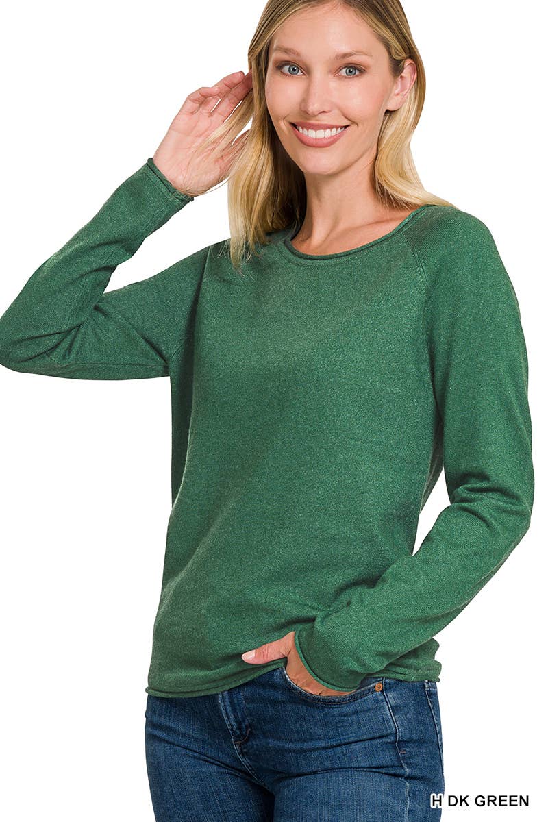 Kelly- Basic Sweater-Green