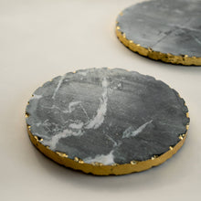 Load image into Gallery viewer, Black Marble Trivet w/Gold Edge
