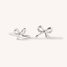 Load image into Gallery viewer, Dainty Bow Studs- Silver
