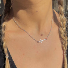 Load image into Gallery viewer, Silver Heavenly Cross Choker
