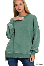 Load image into Gallery viewer, `Fleece Hi-low Sweatshirt With Pockets (Solid/Washed)
