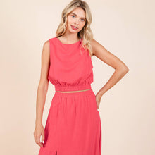 Load image into Gallery viewer, Malta-Linen Maxi Skirt Set-Fushia
