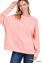 Load image into Gallery viewer, `Scuba Round Neck Pullover With Side Slits Zenana
