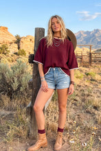 Load image into Gallery viewer, Gameday Contrast Trim Oversized Sweater Top
