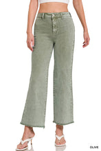 Load image into Gallery viewer, `Acid Wash Frayed Hem Straight Wide Denim Pants Zenana: SLEET-198094 / L

