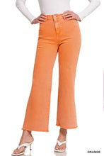 Load image into Gallery viewer, `Acid Wash Frayed Hem Straight Wide Denim Pants Zenana: MAHOGANY-156721 / M

