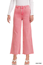 Load image into Gallery viewer, `Acid Wash Frayed Hem Straight Wide Denim Pants Zenana: SLEET-198094 / M
