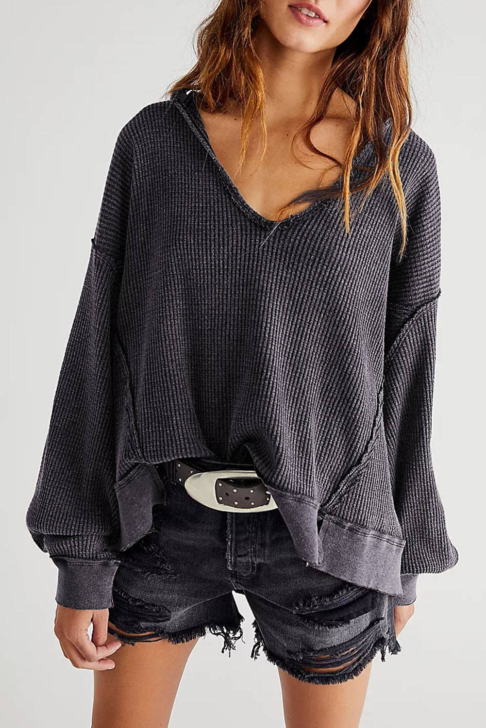 Oversized Thermal Knit Top